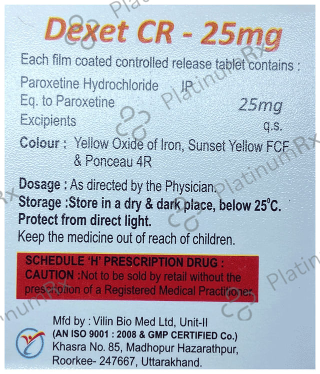 Dexet CR 25mg Tablet 10s