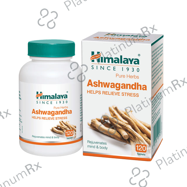 Himalaya Wellness Ashvagandha Stress Relief Supplement Rejuvenates Mind & Body Tablet 120s