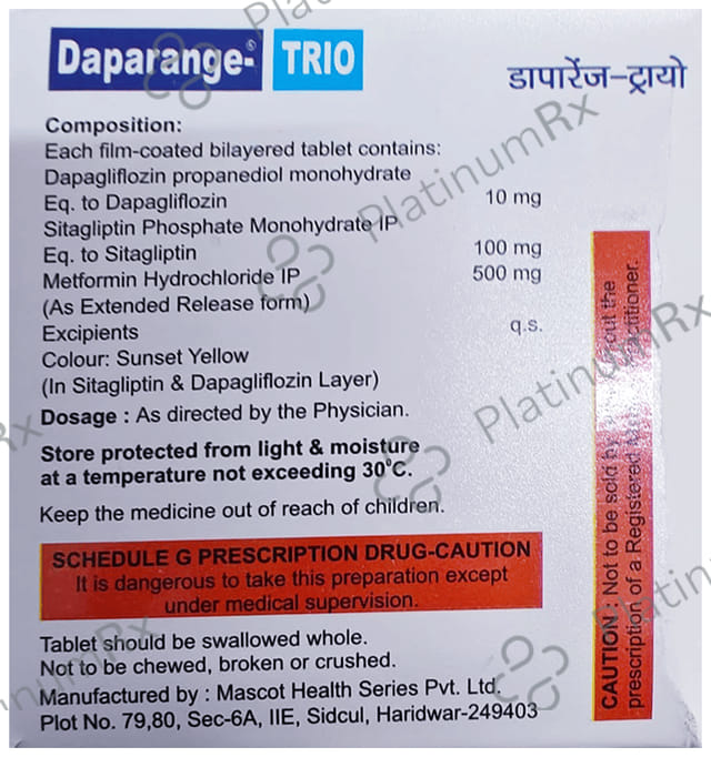 Daparange Trio Tablet ER 10s