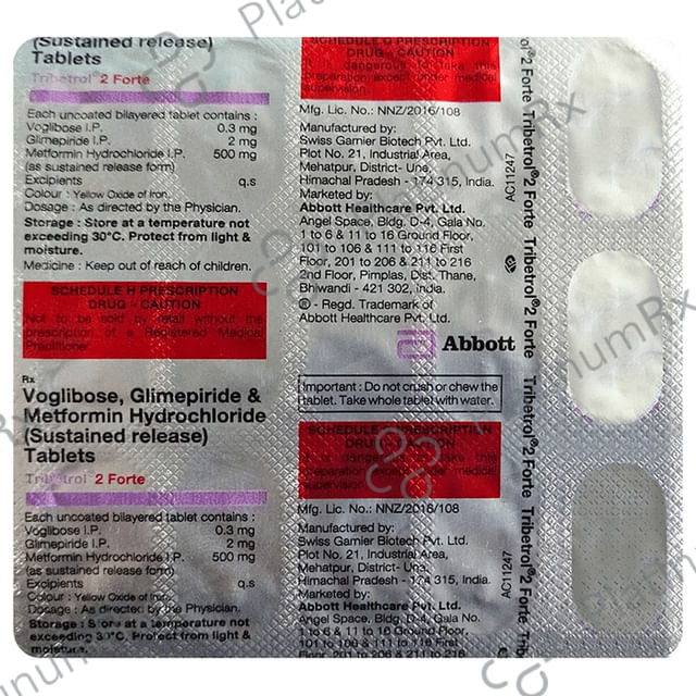 Tribetrol 2 Forte 2/500/0.3mg Tablet SR 15s