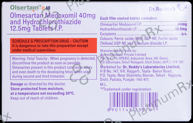 Olsertain H 12.5/40mg Tablet 15s