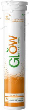 Glow Glutathione Effervescent Tablet for Skin - Sugar-Free - Flavour Orange 1 Bottle