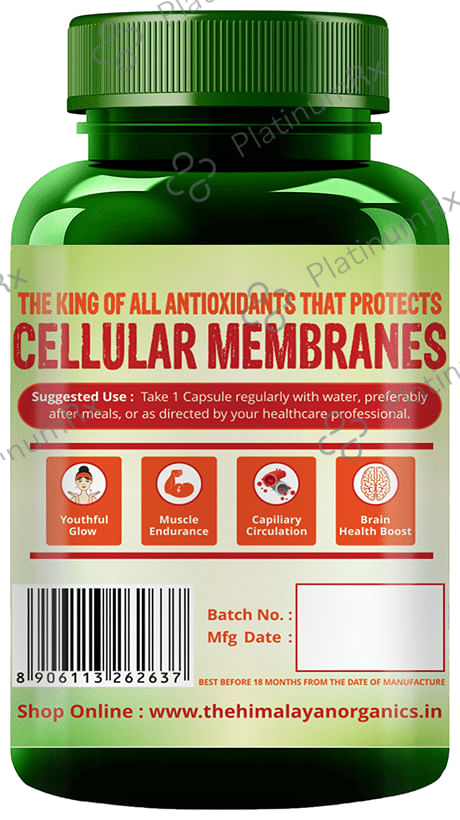 Himalayan Organics Naturally Sourced Astaxanthin 4mg Vegetarian Capsule