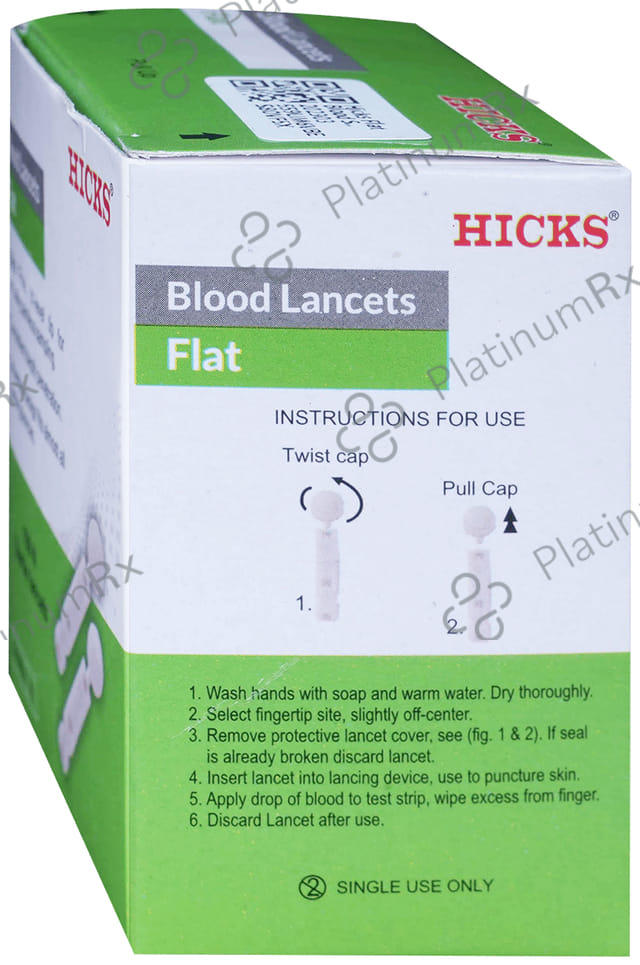 Hicks Flat Blood Sterile Lancets (Only Lancets)