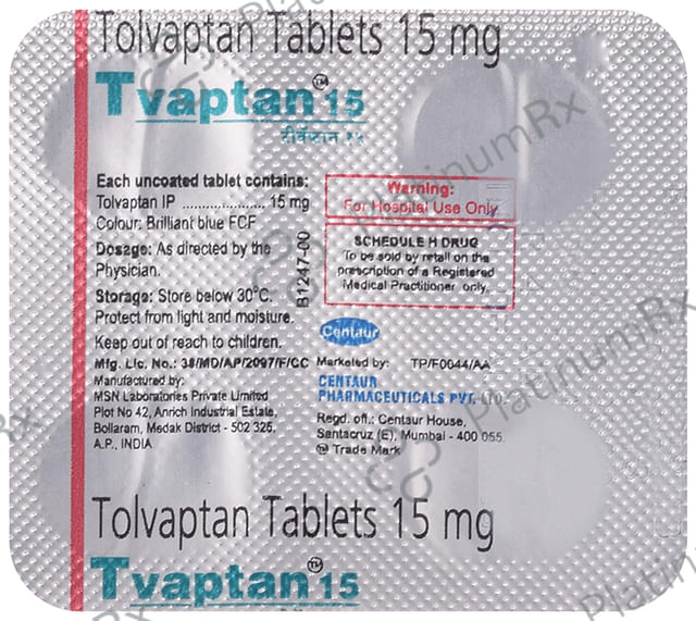 Tvaptan 15mg Tablet 4s