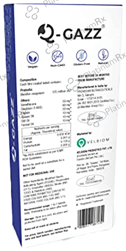 Velbiom Q-Gazz Probiotic Health Supplement Tablet
