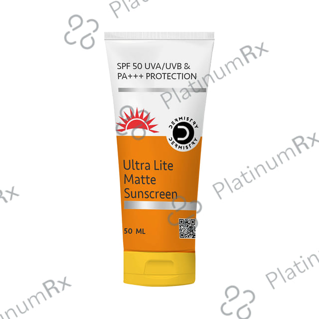 Dermistry Ultra Lite Matte Finish Sunscreen SPF 50 Cream 50ml