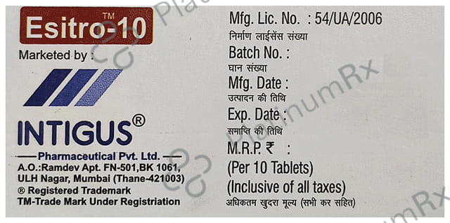 Esitro 10mg Tablet