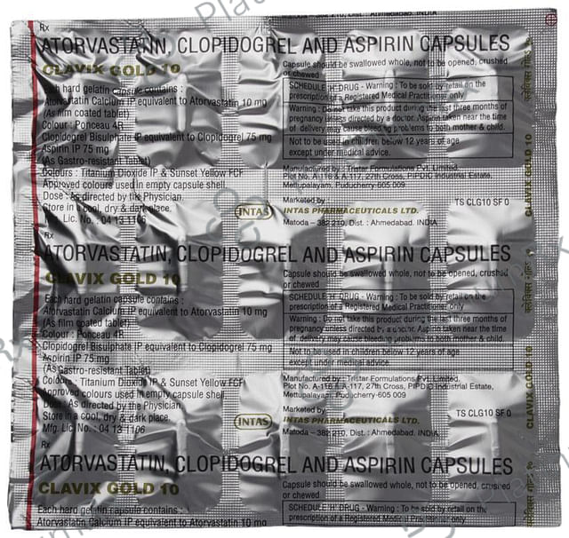 Clavix Gold 10/75/75mg Capsule 15s