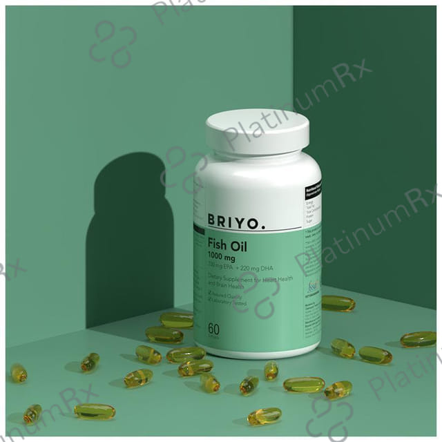 Briyo Fish Oil 1000mg, 330mg EPA 22mg DHA Softgel for Heart and Brain Health