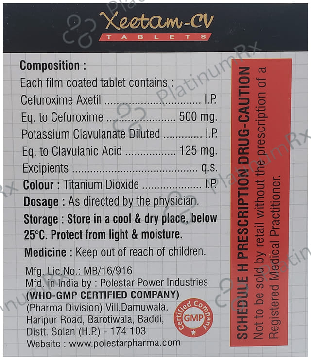 Xeetam CV 500mg/125mg Tablet