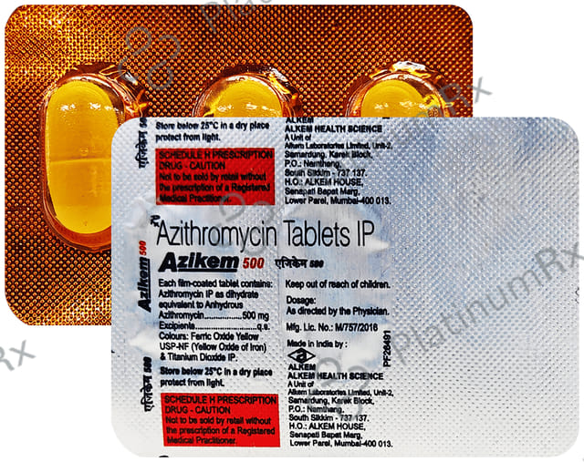 Azikem 500mg Tablet 3s (Synokem)