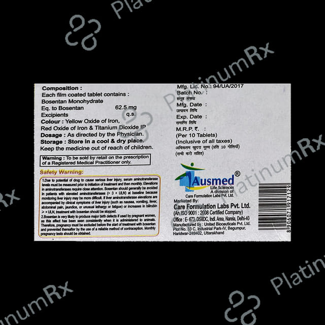 Bosentan 62.5mg Tablet 10s