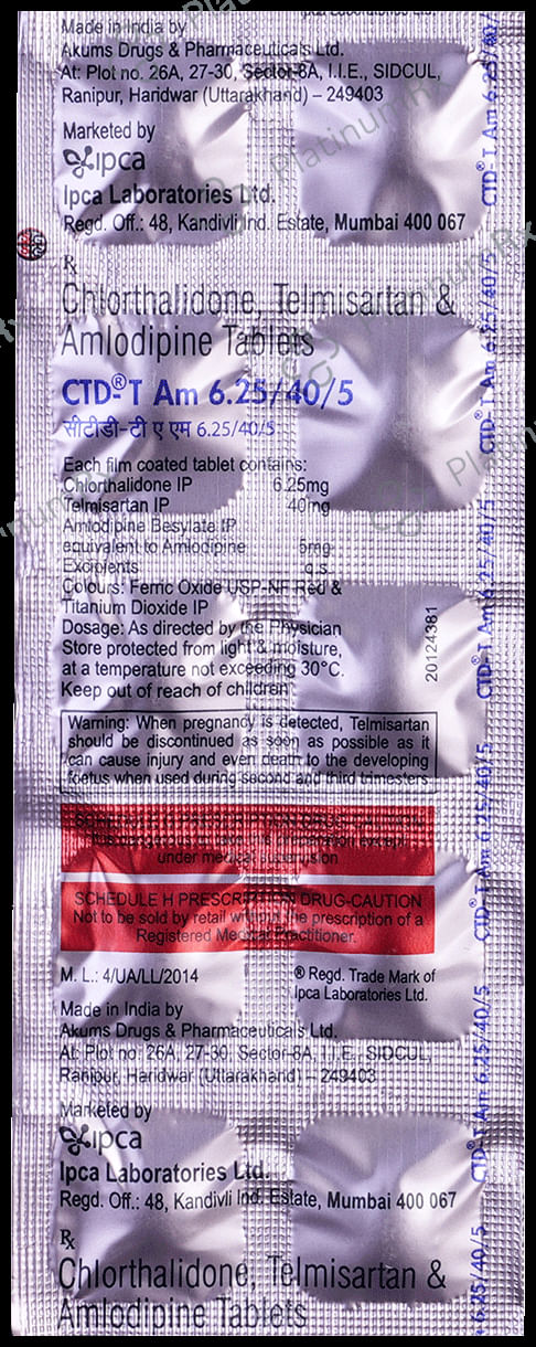 CTD T AM 6.25/40/5mg Tablet 10s