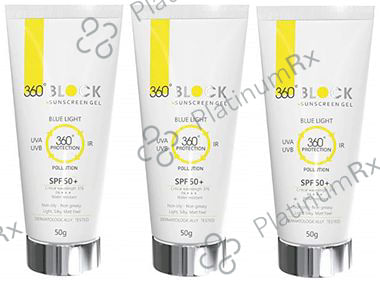360 Block Sunscreen SPF 50+ Gel (50gm Each) 3 Tube