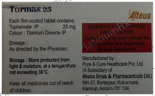 Tormax 25 Tablet