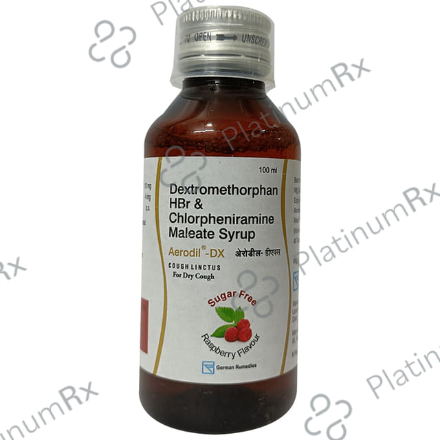 Aerodil DX 4/10mg Syrup Raspberry Sugar Free 100ml