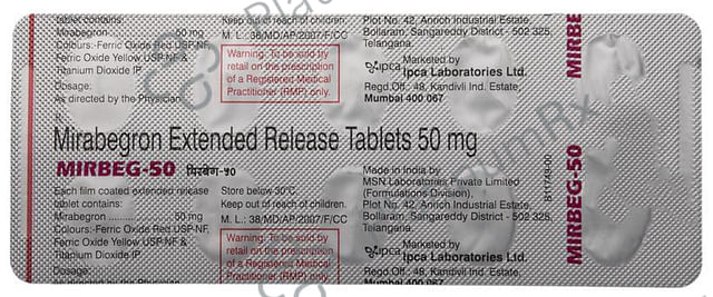 Mirbeg 50mg Tablet ER 10s