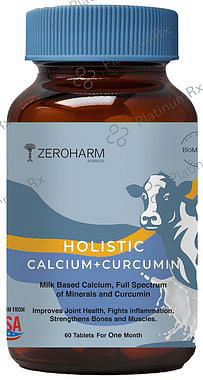 Zeroharm Sciences Holistic Calcium + Curcumin Tablet for Improving Joint Health and Strengthen Bones and Muscles