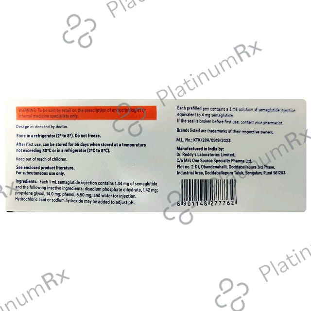 Obeda 4mg Pre-filled Pen (with BD Ultra-Fine 32G - 4 Needle)