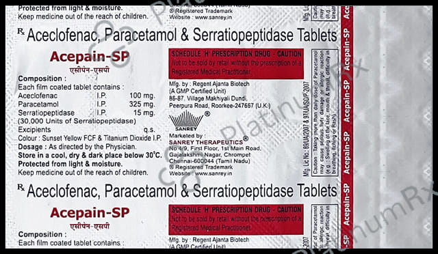 Acepain SP 100/325/15mg Tablet 10s
