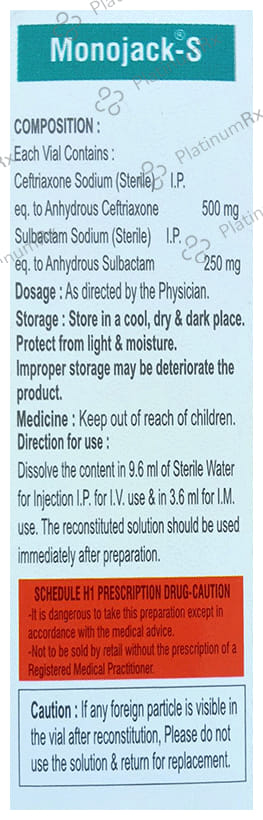 Monojack S 500mg/250mg Injection