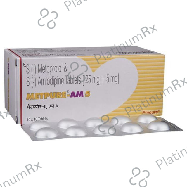 Metpure AM 5/25mg Tablet MR 10s