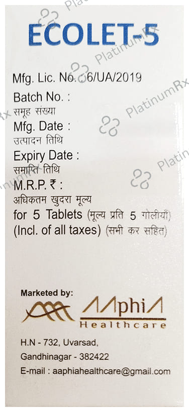 Ecolet 5mg Tablet 5s