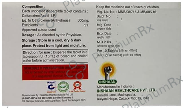 Insacef 500 Tablet DT