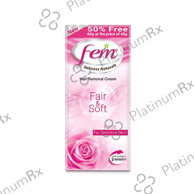 Fem Fair & Soft Hair Removal Cream Rose 60gm