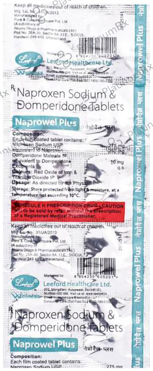 Naprowel Plus 250mg/10mg Tablet