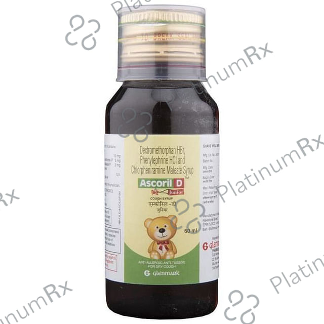 Ascoril D Junior 2/10/5mg Cough Syrup 60ml