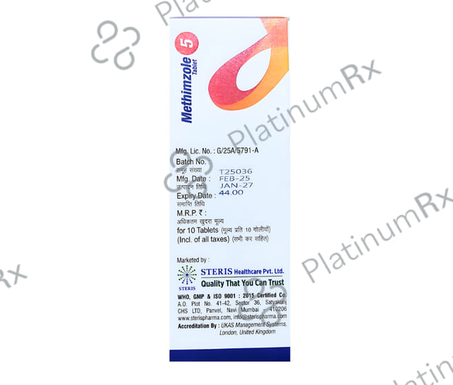 Methimzole 5mg Tablet 10s