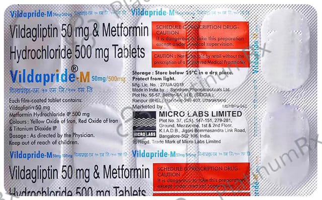 Vildapride M 500/50mg Tablet 10s