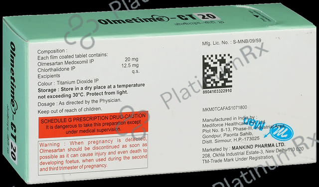 Olmetime CT 20/12.5mg Tablet 10s