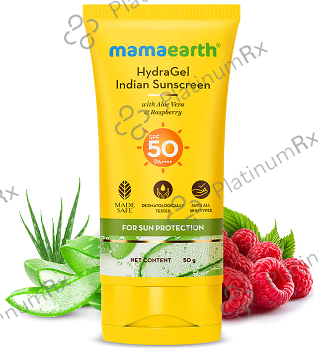 Mamaearth Indian Sunscreen Paraben & Silicon Free Hydragel SPF 50 Cream 50gm