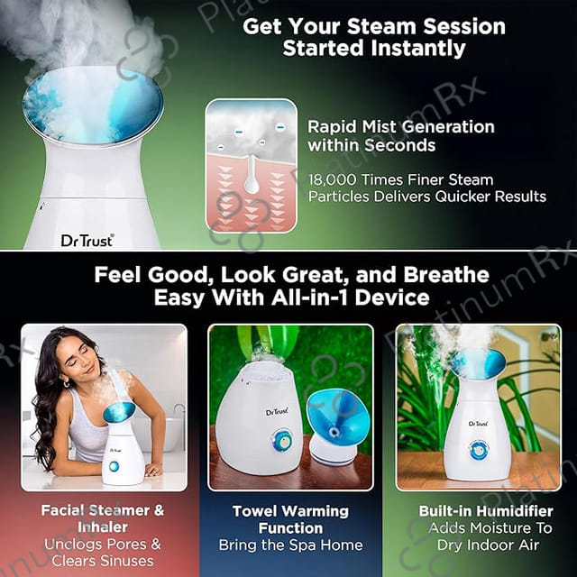 Dr Trust 3 In 1 Nano Ionic Facial Steamer & Humidifier (Blue) 902
