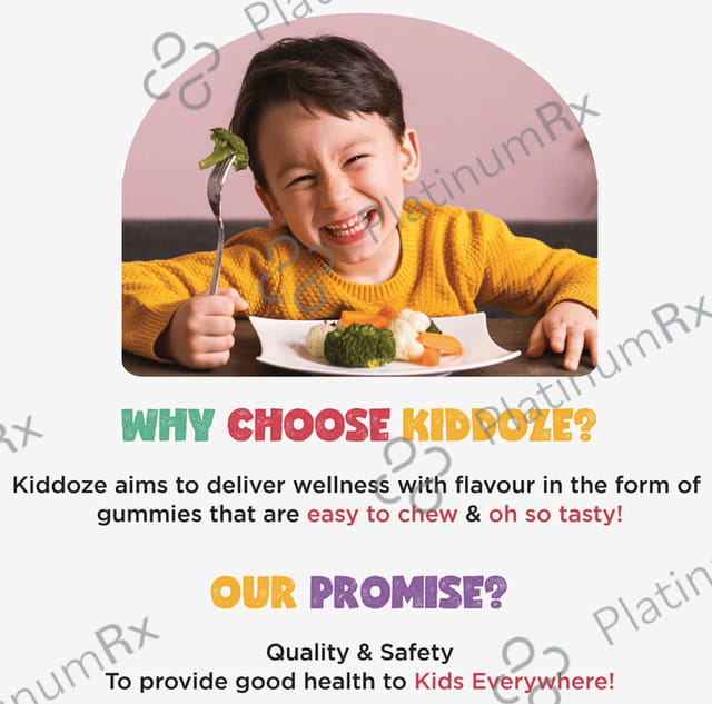 Kiddoze Calcium + Vitamin D3 Gummies Strawberry & Orange Flavour 60s