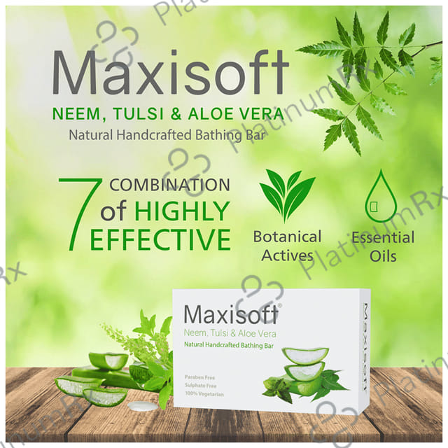 Maxisoft Neem, Tulsi & Aloe Vera Bathing Bar (100gm Each) 4 units