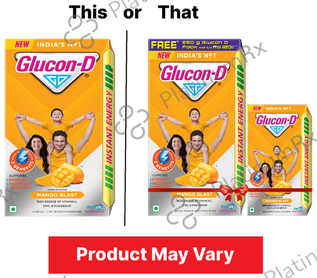 Glucon-D with Glucose, Calcium, Vitamin C & Sucrose - Flavour Mango Blast Powder