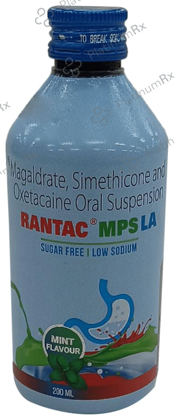Rantac Mps LA Mint Sugar Free Oral Suspension 200ml
