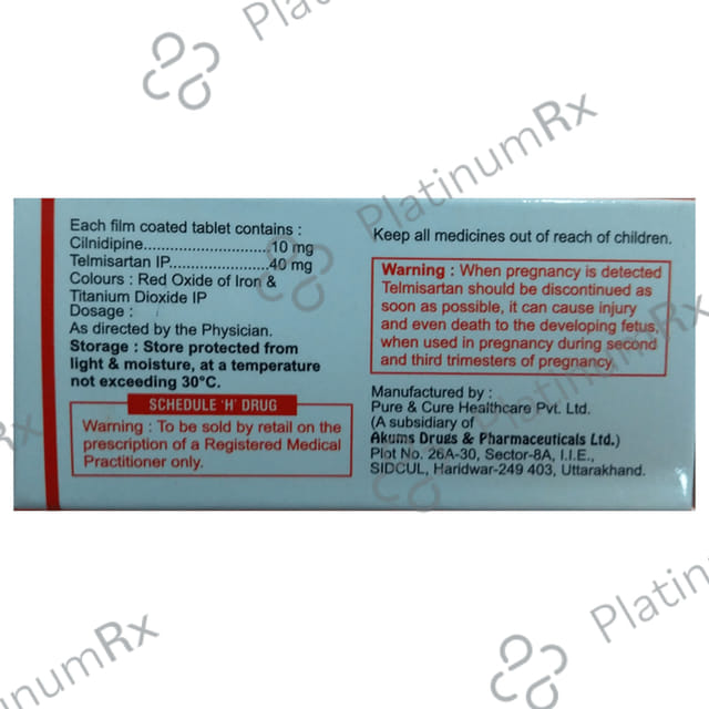 Cilnipine T 10/40mg Tablet 10s