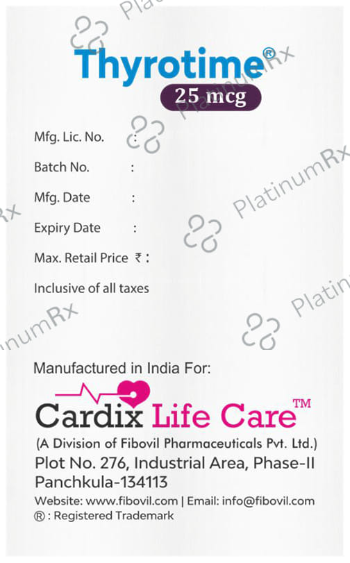 Thyrotime 25mcg Tablet 100s