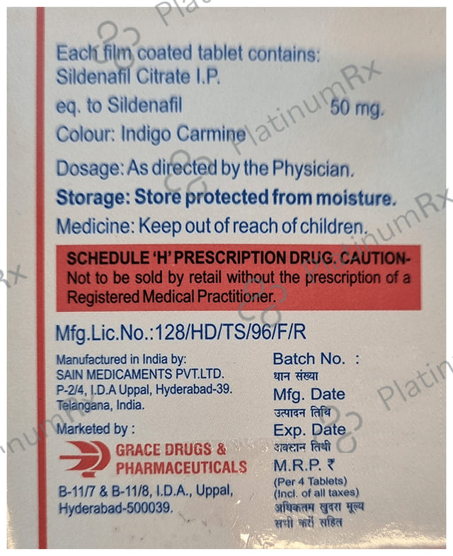 Grace Drugs & Pharmaceuticals Sildenafil 50mg Tablet