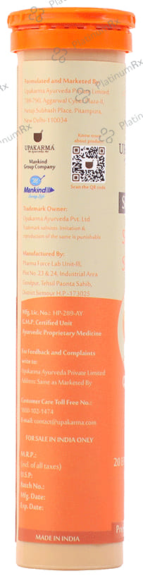 Upakarma Ayurveda Pure Shilajit Orange Flavour Effervescent Tablet 20s