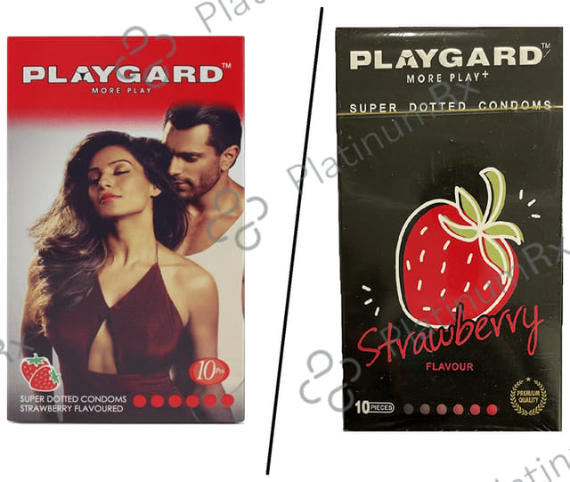 Playgard More Play + Super Strawberry Dotted Condom 10s