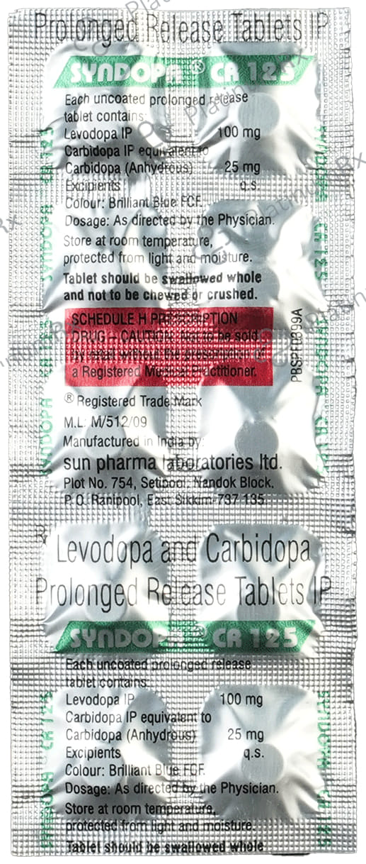 Syndopa CR 100/25mg Tablet PR 10s