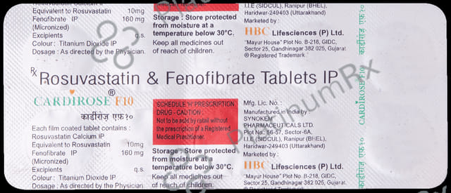 Cardirose F 160/10mg Tablet 10s