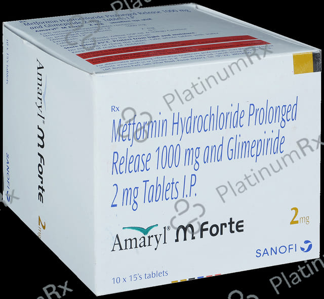 Amaryl M Forte 2/1000mg Tablet PR 15s