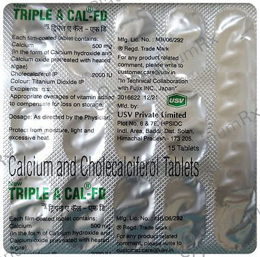 New Triple A Cal FD 500mg/200IU Tablet 15s